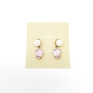 J Crew Pearl and Pink Earrings